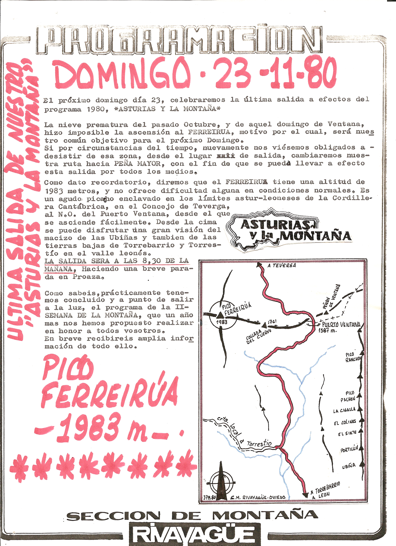 23 noviembre, 1980: Pico Ferreirua