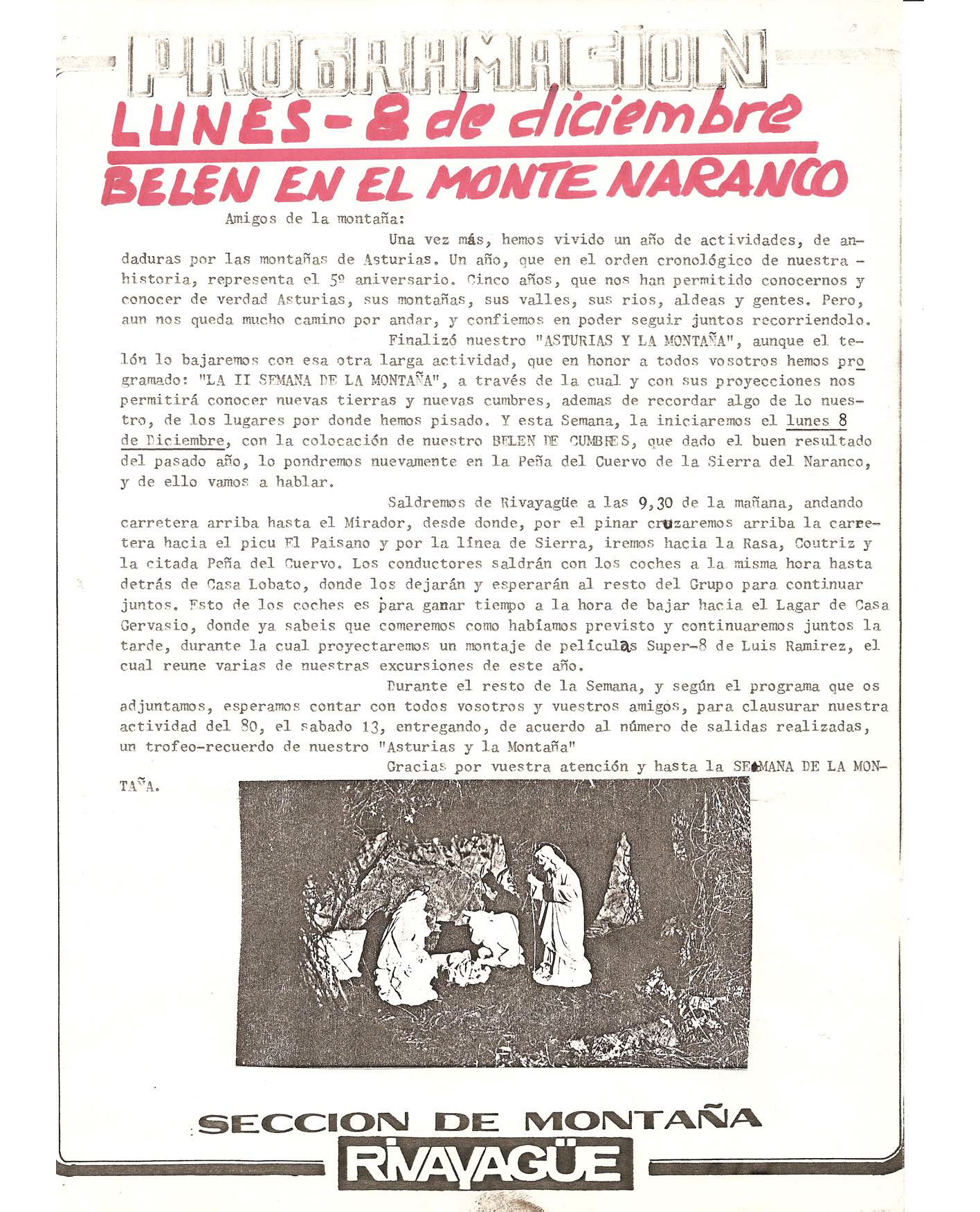 8 diciembre, 1980: Belén en Monte Naranco