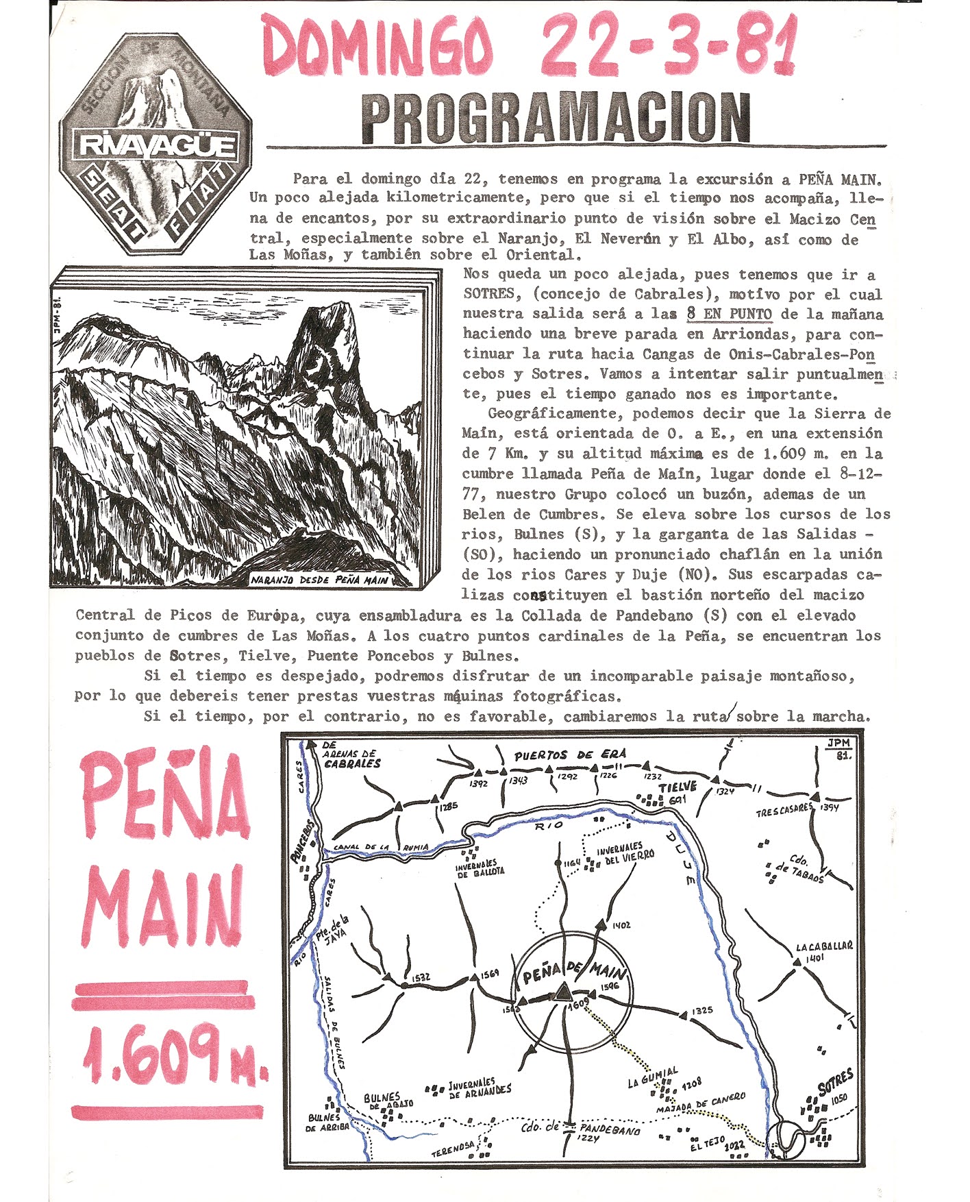 22 marzo, 1981: Peña Maín