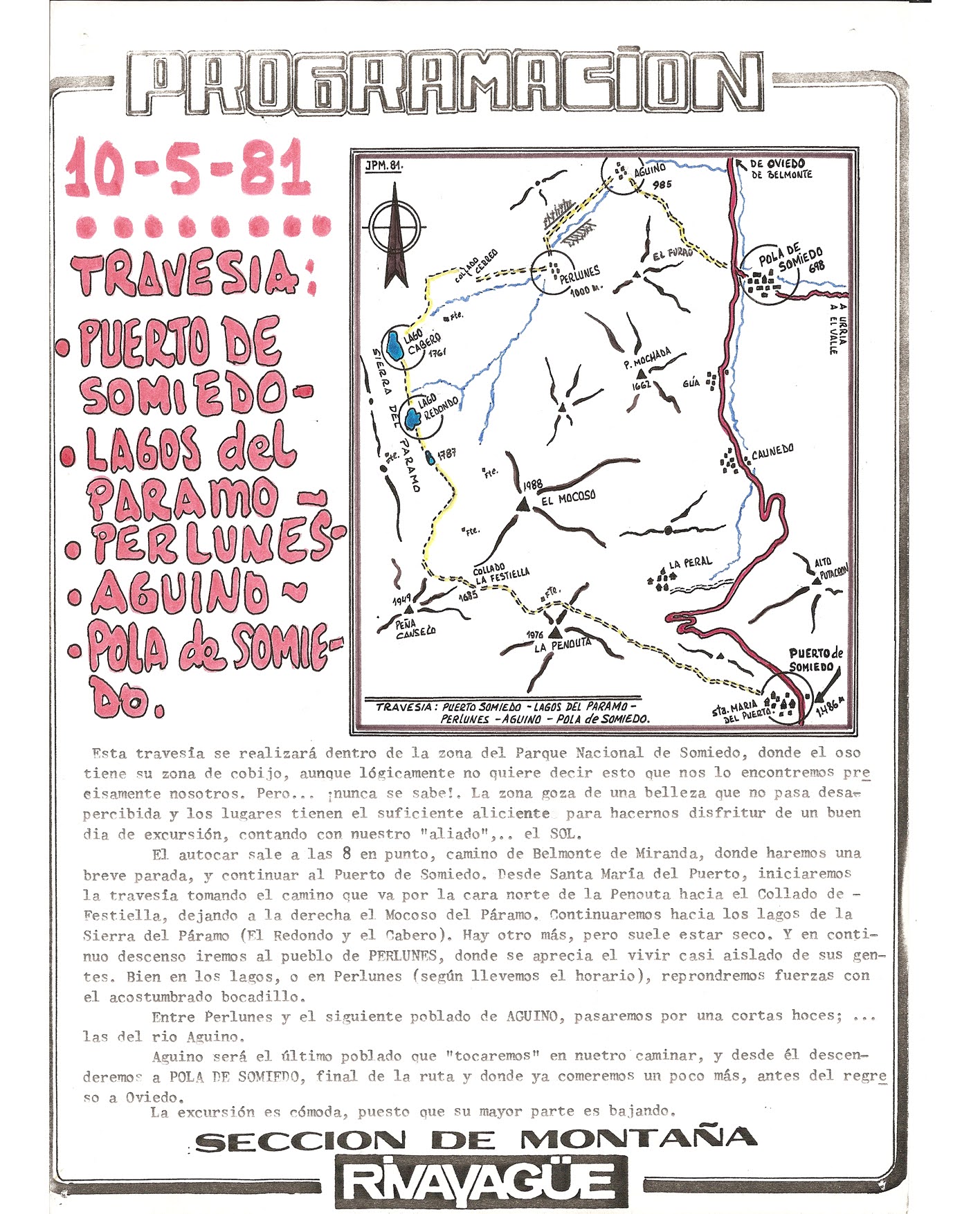 10 mayo, 1981: Travesía Puerto de Somiedo - Pola de Somiedo