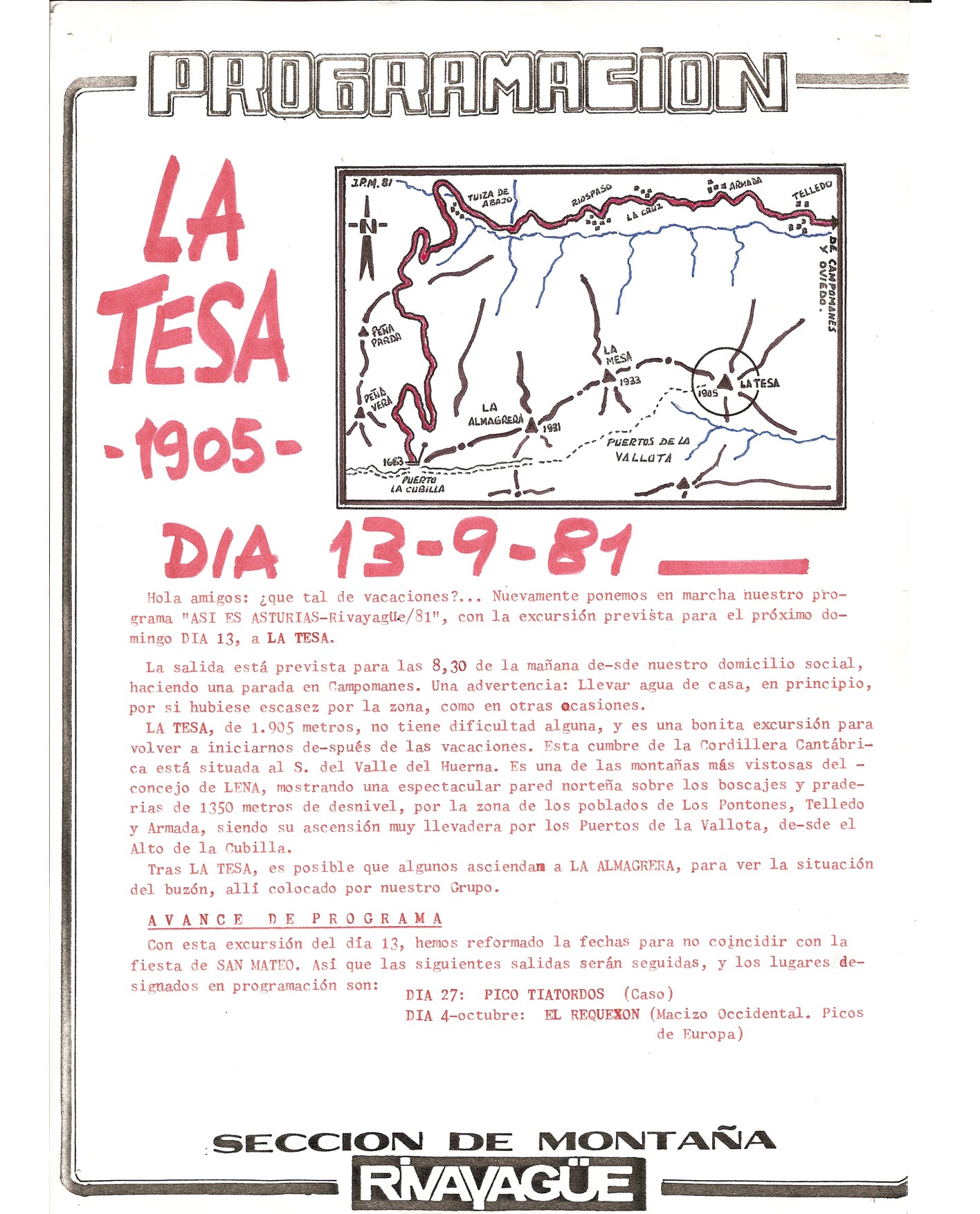 13 septiembre, 1981: La Tesa